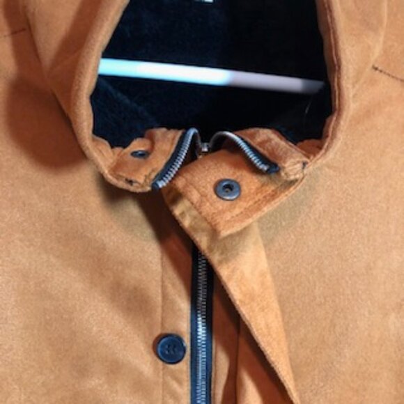 Order Plus Faux Suede Rust Orange Women Winter Jacket 3X 2X Excellent Condition - Picture 4 of 6